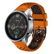 Per Xiaomi MI Watch Color 22mm Cinturino in silicone traspirante bicolore (arancione + nero)