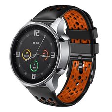 Per Xiaomi MI Watch Color 22mm Cinturino in silicone traspirante bicolore (nero + arancione)
