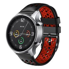 Per Xiaomi MI Watch Color 22mm Cinturino in silicone traspirante bicolore (nero + rosso)