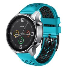 Per Xiaomi MI Watch Color 22mm Cinturino in silicone traspirante bicolore (blu cielo + nero)