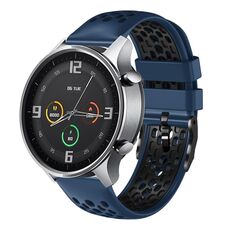 Per Xiaomi MI Watch Color 22mm Cinturino in silicone traspirante bicolore (blu notte + nero)