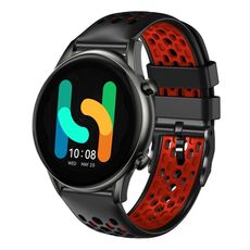 Per Xiaomi Haylou RT2 LS10 Cinturino in silicone traspirante bicolore da 22 mm (nero + rosso)