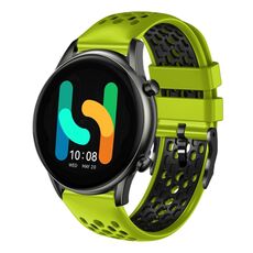 Per Xiaomi Haylou RT2 LS10 Cinturino in silicone traspirante bicolore da 22 mm (lime + nero)
