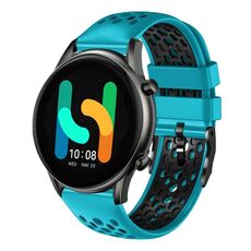 Per Xiaomi Haylou RT2 LS10 Cinturino in silicone traspirante bicolore da 22 mm (blu cielo + nero)