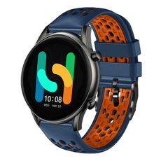 Per Xiaomi Haylou RT2 LS10 Cinturino in silicone traspirante bicolore da 22 mm (blu notte + arancione)