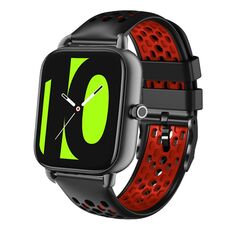 Per Xiaomi Haylou RS4 LS12 22mm cinturino in silicone traspirante bicolore (nero + rosso)