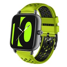 Per Xiaomi Haylou RS4 LS12 22mm cinturino in silicone traspirante bicolore (lime + nero)