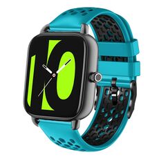 Per Xiaomi Haylou RS4 LS12 Cinturino in silicone traspirante bicolore da 22 mm (blu cielo + nero)
