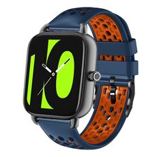 Per Xiaomi Haylou RS4 LS12 Cinturino in silicone traspirante bicolore da 22 mm (blu notte + arancione)