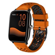 Per Xiaomi Haylou GST LS09B Cinturino in silicone traspirante bicolore da 22 mm (arancione + nero)