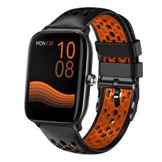 Per Xiaomi Haylou GST LS09B Cinturino in silicone traspirante bicolore da 22 mm (nero + arancione)