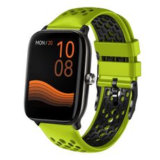 Per Xiaomi Haylou GST LS09B 22mm cinturino in silicone traspirante bicolore (lime + nero)