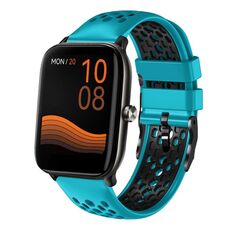 Per Xiaomi Haylou GST LS09B Cinturino in silicone traspirante bicolore da 22 mm (blu cielo + nero)