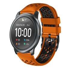 Per Xiaomi Haylou RT LS05S Cinturino in silicone traspirante bicolore da 22 mm (arancione + nero)