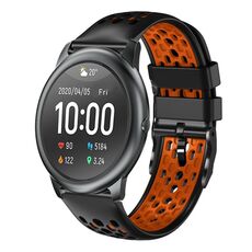Per Xiaomi Haylou RT LS05S Cinturino in silicone traspirante bicolore da 22 mm (nero + arancione)