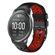 Per Xiaomi Haylou RT LS05S Cinturino in silicone traspirante bicolore da 22 mm (nero + rosso)
