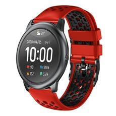 Per Xiaomi Haylou RT LS05S Cinturino in silicone traspirante bicolore da 22 mm (rosso + nero)