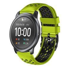 Per Xiaomi Haylou RT LS05S Cinturino in silicone traspirante bicolore da 22 mm (lime + nero)