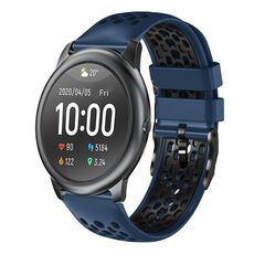 Per Xiaomi Haylou RT LS05S Cinturino in silicone traspirante bicolore da 22 mm (blu notte + nero)