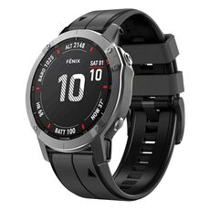 Per Garmin Tactix 7 Pro 26mm cinturino sportivo in silicone bicolore (cenere di carbonio + nero)