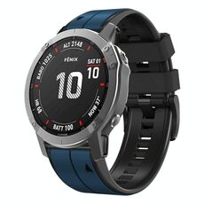 Per Garmin Approach S62 Cinturino sportivo bicolore in silicone da 22 mm (blu scuro + nero)