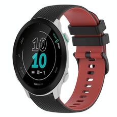 Per Garmin Forerunner 158 Cinturino in silicone bicolore a scacchi da 20 mm (nero + rosso)