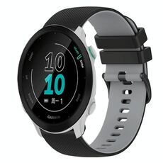 Per Garmin Forerunner 158 Cinturino in silicone bicolore a scacchi da 20 mm (nero + grigio)