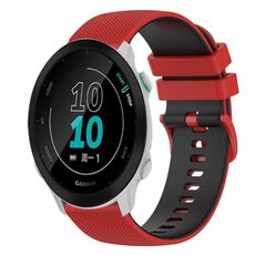 Per Garmin Forerunner 158 Cinturino in silicone bicolore a scacchi da 20 mm (rosso + nero)