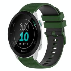 Per Garmin Forerunner 158 Cinturino in silicone bicolore a scacchi da 20 mm (verde Amy + nero)
