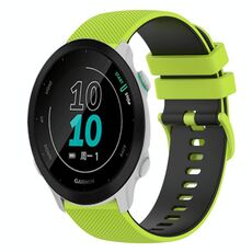 Per Garmin Forerunner 158 Cinturino in silicone bicolore a scacchi da 20 mm (verde lime + nero)