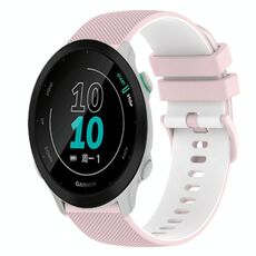 Per Garmin Forerunner 158 Cinturino in silicone bicolore a scacchi da 20 mm (rosa + bianco)