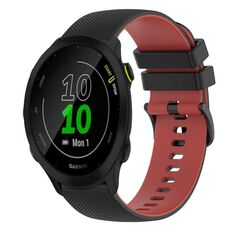 Per Garmin Forerunner 55 Cinturino in silicone bicolore a scacchi da 20 mm (nero + rosso)