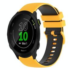 Per Garmin Forerunner 55 Cinturino in silicone bicolore a scacchi da 20 mm (giallo + nero)