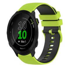 Per Garmin Forerunner 55 Cinturino in silicone bicolore a scacchi da 20 mm (verde lime + nero)
