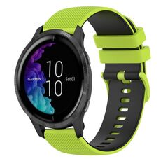 Per cinturino in silicone bicolore a scacchi Garmin Venu da 20 mm (verde lime + nero)