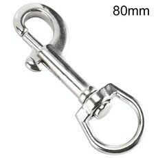Gancio per guinzaglio per animali domestici con gancio singolo girevole in acciaio inossidabile, specifica: 80 mm
