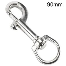 Gancio per guinzaglio per animali domestici con gancio singolo girevole in acciaio inossidabile, specifica: 90 mm