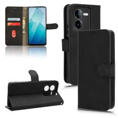 Custodia per telefono in pelle con vibrazione magnetica Skin Feel per vivo iQOO Z8 (nera)