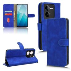 Custodia per telefono in pelle con vibrazione magnetica Skin Feel per vivo iQOO Z8 (blu)