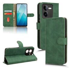 Custodia per telefono in pelle con vibrazione magnetica Skin Feel per vivo iQOO Z8 (verde)