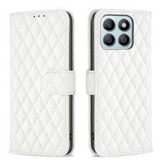 Per Honor X8b Diamond Lattice Portafoglio Flip Custodia in pelle per telefono (Bianco)