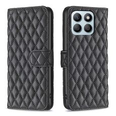 Per Honor X8b Diamond Lattice Portafoglio Flip Custodia in pelle per telefono (Nero)