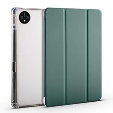 Per Huawei MatePad Pro 11 2024 Custodia tablet in pelle TPU trasparente a 3 pieghe con slot per penna (verde)