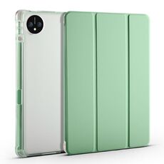 Per Huawei MatePad Pro 11 2024 Custodia tablet in pelle TPU trasparente a 3 pieghe con slot per penna (verde Matcha)