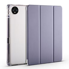 Per Huawei MatePad Pro 11 2024 Custodia tablet in pelle TPU trasparente a 3 pieghe con slot per penna (viola lavanda)