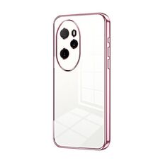 Per Honor 100 Pro Custodia per telefono con foro sottile con placcatura trasparente (rosa)