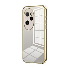 Per Honor 100 Pro Custodia per telefono con foro sottile con placcatura trasparente (oro)