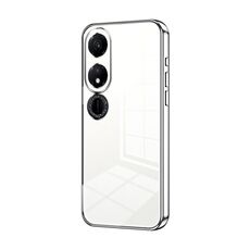 Custodia per telefono For Honor Play 40 con placcatura trasparente e foro fine (Argento)