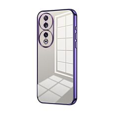 Per Honor 90 Custodia per telefono con foro sottile con placcatura trasparente (viola)