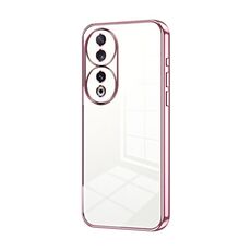 Per Honor 90 Custodia per telefono con foro sottile con placcatura trasparente (rosa)